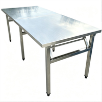 Table de travail pliable en acier inoxydable 304 pour marché, stand et restauration