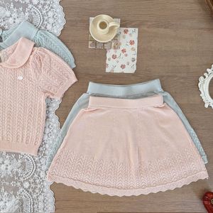 Conjunto <span class=keywords><strong>de</strong></span> Dos Piezas <span class=keywords><strong>de</strong></span> Punto <span class=keywords><strong>para</strong></span> Bebé, Top <span class=keywords><strong>de</strong></span> Manga Corta con <span class=keywords><strong>Cuello</strong></span> Redondo y Falda, Ropa <span class=keywords><strong>de</strong></span> Punto Suave y Transpirable <span class=keywords><strong>para</strong></span> Niña - Product Image 4