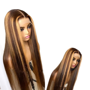 Perruque Synthétique Tendance pour <span class=keywords><strong>Femme</strong></span>, Cheveux Noirs Lisses <span class=keywords><strong>Mi</strong></span>-longs, Résistante à la Chaleur, Non-Remy, avec Frontale Transparente – Vente en Gros - Product Image 2
