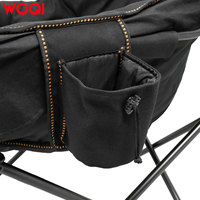 WOQI Canapé de camping double surdimensionné pour adultes, chaise de camping pliable robuste pour 2 personnes avec sacs isothermes pour la plage et les activités de plein air