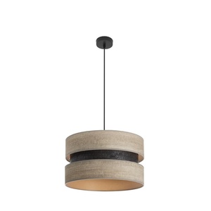 Colgante 1xE27 negro y madera gris 40x40 cm para iluminación decorativa y ambientación en hogares y espacios comerciales. - Product Image 1