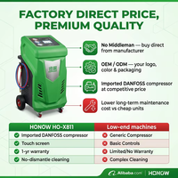 Machine de rinçage et de vidange d'huile de climatisation automobile automatique HO-X811 HONOW avec compresseur Danfoss SC12G et vitesse de vide élevée