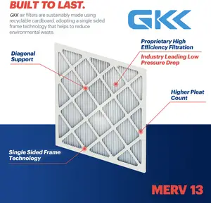 Hohe Staubhaltigkeit G3 G4 plissiert gefalteter Luftfilter für Klimaanlage Hvac-System