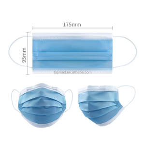 <span class=keywords><strong>Masque</strong></span> facial médical jetable en tissu non tissé bleu anti-poussière personnalisé, <span class=keywords><strong>masque</strong></span> facial à 3 plis - Product Image 4