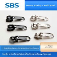 SBS 5 #   Tête de fermeture éclair en alliage de zinc, moderne, en métal, type « nez d'éléphant », longue, noir électrophorétique, vente en gros d'usine