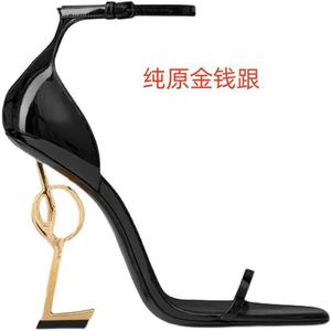 Sandalias de Plataforma Elegantes con Diseño de Letras, Tacón Alto y una Sola Tira, Estilo Abierto, Novedad 2026 Personalizadas en París - Product Image 1