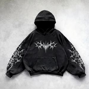 เสื้อฮู้ดดี้โอเวอร์ไซส์สไตล์วินเทจแบบสั่งทำพิเศษ ลายพิมพ์ดิจิทัล ล้างสีแบบแอซิดวอช ดีไซน์ทำเก่า น้ำหนัก 500 กรัม สำหรับผู้ชาย - Product Image 1