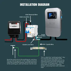 New Fast Used Car 7KW EV Charger Wall-Mounted EV Charging Station With LED Screen For Energy Vehicles