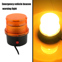 Feu de signalisation LED 12V à clignotement rapide pour toit, balise d'urgence avec alarme sonore, étanche IP67, 3W, ambre/rouge/bleu, pour chariot élévateur, bus, camion