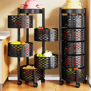 Phổ biến không có cài đặt yêu cầu hộ gia đình vuông di động xoay kệ bếp miễn phí của tầng nhiều lớp Rau Trái Cây giá - Product Image 4