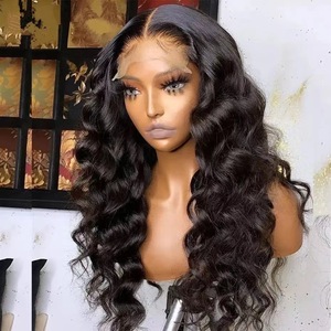 <span class=keywords><strong>Parrucca</strong></span> <span class=keywords><strong>Sintetica</strong></span> con Frontale in Pizzo, Ondulata, Resistente al Calore, HD Lace Frontal, per Feste, per Donne di Colore - Product Image 1