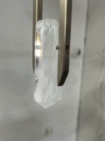 Luminaire suspendu linéaire moderne de luxe, style nordique, pour mariage, restaurant, îlot de cuisine, cristal, 210 cm