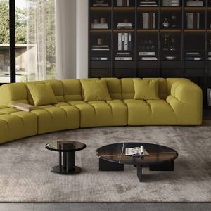 Canapé d'angle modulaire en polaire Teddy, style italien minimaliste, personnalisable, avec module de charge sans fil, pour le mobilier de salon - Product Image 2