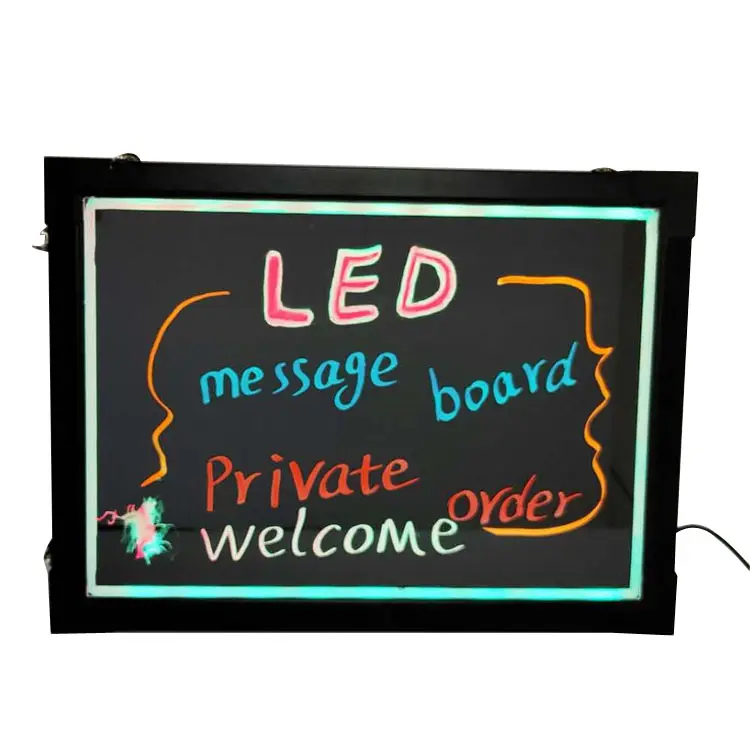 Panneau d'écriture de message électronique fluorescent, en acrylique LED, pour écriture avec message électronique