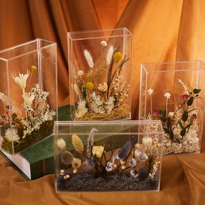 Expédition rapide luxe <span class=keywords><strong>Lagurus</strong></span> lapin queue Photo cadre clair fleurs séchées boîte pour noël saint valentin fête des mères pâques - Product Image 2
