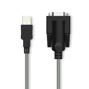 HUB Ethernet Gigabit USB noir vers RS232, ligne de conversion pour réseau série, broches DB9, mâle