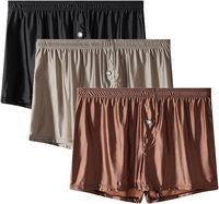 Sous-vêtements pour hommes en satin haut de gamme, pantalon de luxe à quatre coins, respirant pour l'été, sous-vêtements pour hommes à devant plat