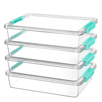 Boîte de rangement empilable transparente avec couvercle, boîte de rangement en plastique anti-poussière pour jouets LEGO et blocs de construction pour enfants