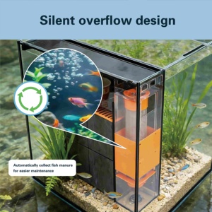Aquarium personnalisé Relaxlines 200L, aquarium écologique intégré à angle droit, aquarium en verre blanc, aquarium ornemental - Product Image 5