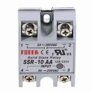 SSR-10AA 25AA โซลิดสเตตรีเลย์โมดูล 80-250V อินพุต AC 24-380VAC