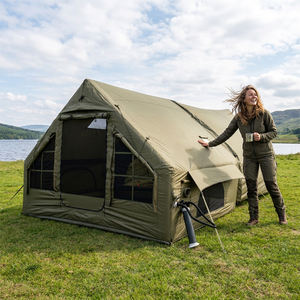 Tente de camping gonflable de luxe sur mesure, grande, imperméable (3000 mm+), robuste, avec une chambre, pour l'été, <span class=keywords><strong>kit</strong></span> de réparation de pompe à air inclus - Product Image 1