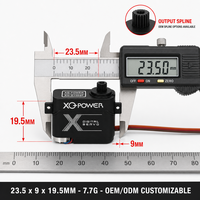 Micro Servo XQ-S1009F 7.7g 3kg Servo numérique sans noyau étanche à engrenages en aluminium profil bas 7.4V pour aile d'avion RC et UAV