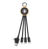 Câble de charge 3-en-1 rond à double entrée en TPE luminescent pour imprimante, cadeau promotionnel haut de gamme portable, matériau écologique