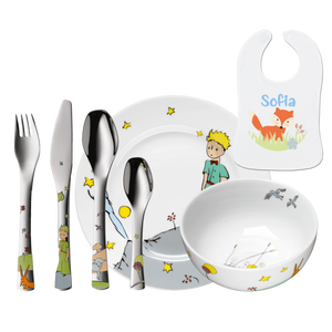 WMF Set Regalo Piccolo Principe con Incisione (6 pezzi) + Bavaglino con Nome - Product Image 1