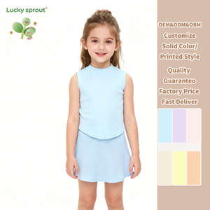 Vestido de Yoga Personalizado con Tirantes, Falda de Golf de Malla, Vestido para Niñas, Vestido de Verano para Bebés, Conjunto de Yoga para Niñas - Product Image 1