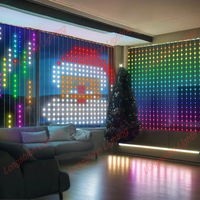 Lumière de rideau extérieure intelligente RGB pour jardin, contrôle intelligent par application, motifs RGB personnalisables, options multi-tailles