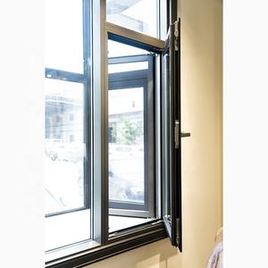 Aluminum #65 Grey 2.0mm Both Open Thermal Break 6mm +12A+6mm Double Tempered Glass Casement Window - Product Image 1