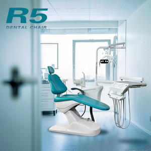 Fauteuil dentaire électrique Hori R5 bleu avec crachoir intégré, table de traitement monoplace, modèle 2024, Foshan Guangdong - Product Image 3