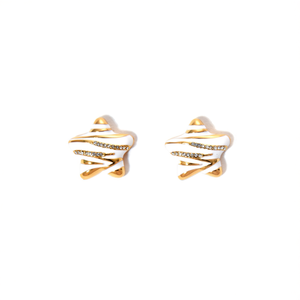 Fashion <b>Stud</b> <b>Earrings</b> 316L Stainless Steel PVD Gold Plating Resistant Sustainable White Gold Design - Product Image 2