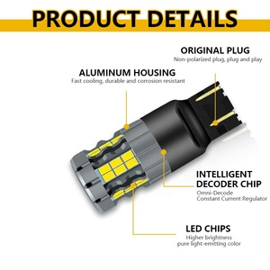 TGZ Canbus Car Indicator Led Built-in Light Plate Bulbs Dynamic Turn Signal 23w BAU15S/<strong>PY21W</strong> BAY15D/P21 T20 T25 - Product Image 4