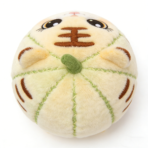 Peluche personnalisée ronde hybride tigre-melon avec coutures en forme de peau de melon, motif frontal de tigre brodé, vert duveteux - Product Image 5