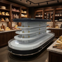 Vitrine Réfrigérée Commerciale pour Supermarché, Présentoir d'Îlot pour Viandes, Fromages et Produits de Boulangerie, Réfrigérateur de Présentation pour Charcuterie