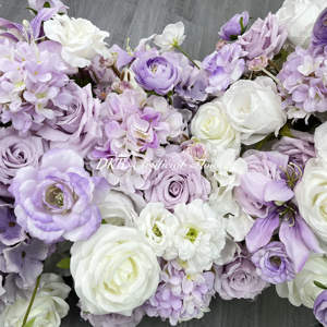 ديكور المصنع بالجملة عداء زهرة أرجواني وأبيض ديكور طاولة الزفاف الديكور - Product Image 5