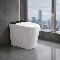 WC intelligent monobloc pour usage domestique, avec bidet électrique, chasse d'eau automatique, capteur, siège chauffant, en céramique, design moderne