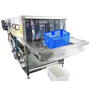 Distribution vegetable basket washing machine / stainless steel washing fruit basket / turnover plastic basket washing machine