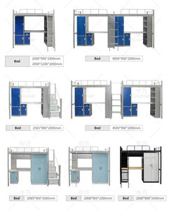 Chambre d'étudiant escaliers bon marché garçons maison double prix de stockage filles adolescents enfants adultes lits superposés en métal twin over twin - Product Image 3