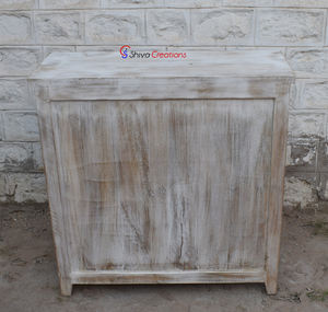 Armoire en bois de manguier massif sculpté à la main, style industriel vintage indien, vente en gros - Product Image 6