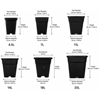 Pot de jardin carré 7L en PP pour serre, pot de fleurs 2 gallons pour la culture – Fournisseur d'usine