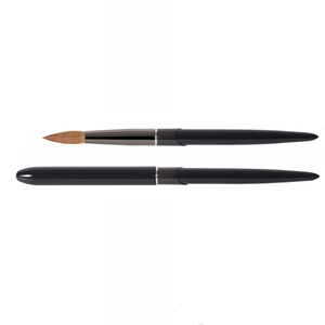 Pinceau à ongles en acrylique avec manche en métal noir, logo personnalisé, taille sur mesure # 2- # 24 pièces pour la peinture au gel et l'art de la manucure - Product Image 4