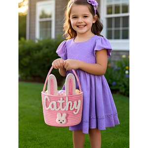 Personalized Baby <strong>Basket</strong> Shower Gift 100% Cotton Cartoon Style Bedroom Use Single Tier <strong>Sewing</strong> Storage Toy <strong>Basket</strong> for Newborn - Product Image 5
