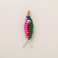 Pendentif poisson perlé coloré le plus vendu à la mode porte-clés bijoux à bricoler soi-même accessoires cadeaux en stock