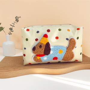 Tùy Chỉnh Logo Houndstooth PP Phim Hoạt Hình Dây Kéo Mỹ Phẩm Tổ Chức Túi <span class=keywords><strong>Polyester</strong></span> Du Lịch Không Thấm Nước Trang Điểm <span class=keywords><strong>Pouch</strong></span> - Product Image 1