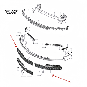 Ejr 4W0807647A 4W0807648A กระจังหน้าล่างพลาสติกโครเมียมใหม่สำหรับเดือยบิน2013-2015 - Product Image 6