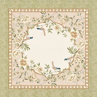 Tapis de mahjong carré de 33,5 pouces avec imprimé floral d'oiseaux, tapis de jeu antidérapant et insonorisant pour le mahjong, le poker, les jeux de société