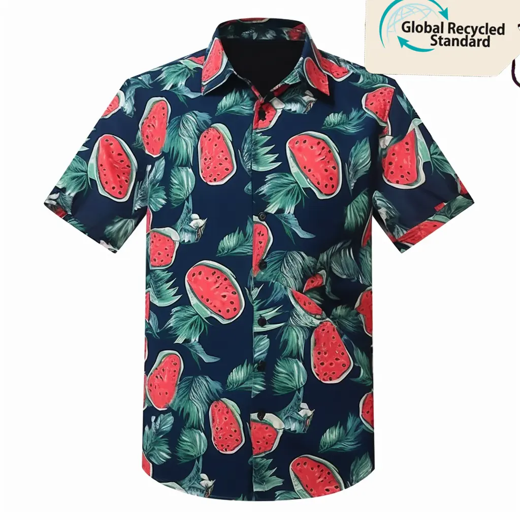 Benutzer definierte Herren Kurzarm Hawaii hemd Baumwolle lässig Rayon Hemden Sommer Aloha Mann Strand Kragen Button-Down-Hemden Männer