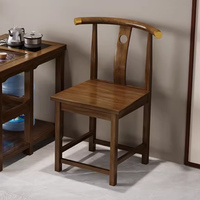 Nouvelle chaise de thé en bois massif de style classique chinois, dossier demi-lune, BTDC006, pour salon de thé ou salle à manger